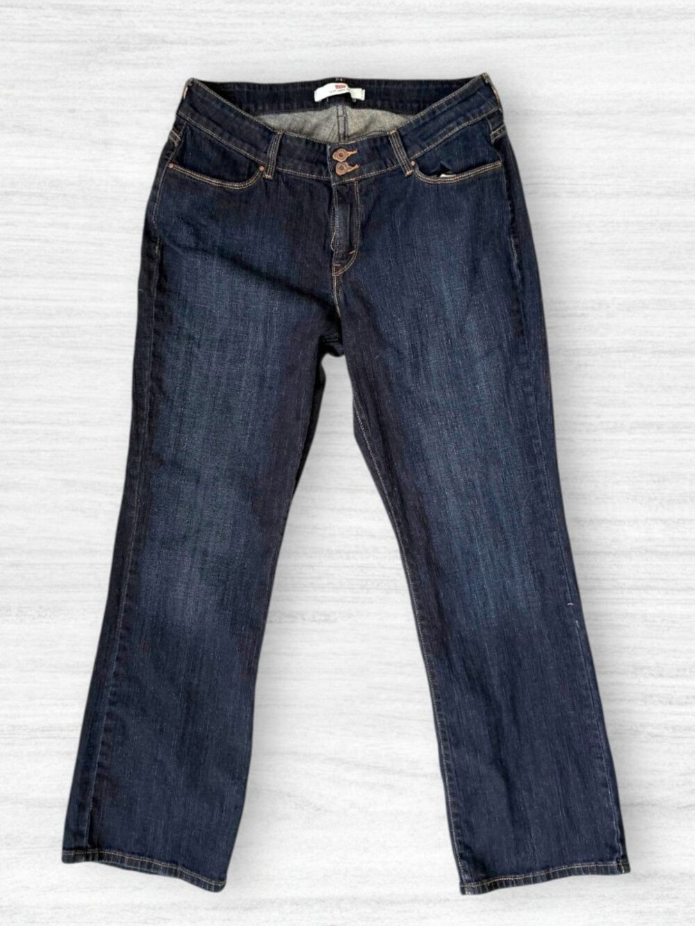 Levi’s 529 Curvy Bootcut Dark Wash Jeans Double Button Y2K Western Denim Size 14